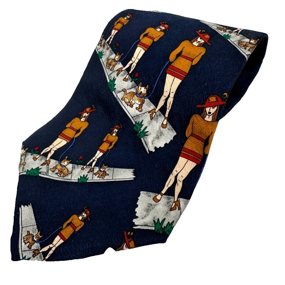 Save The Children Jennifer Aniston Celebrity Dress Men's Neck Tie Blue Silk